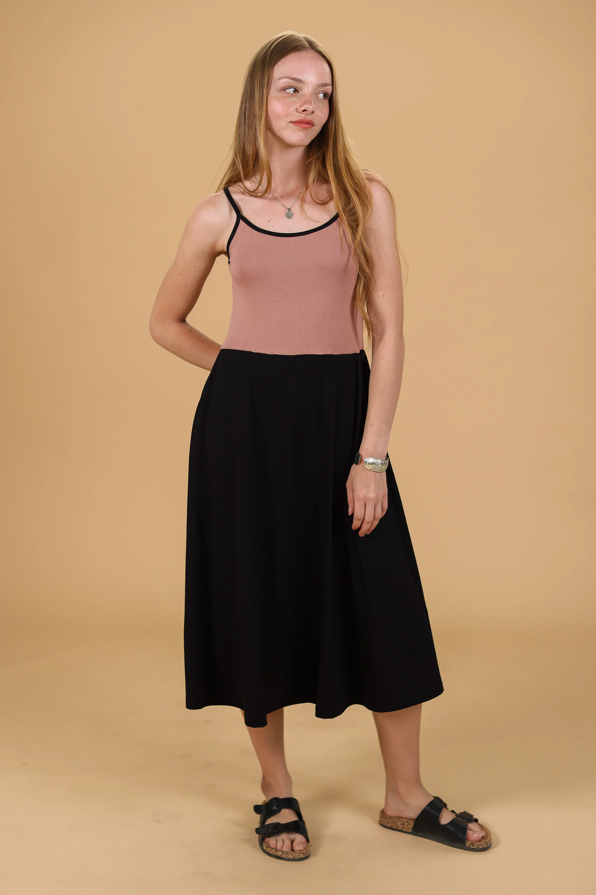 Dress Alice Black and Dusty Pink - Image 3