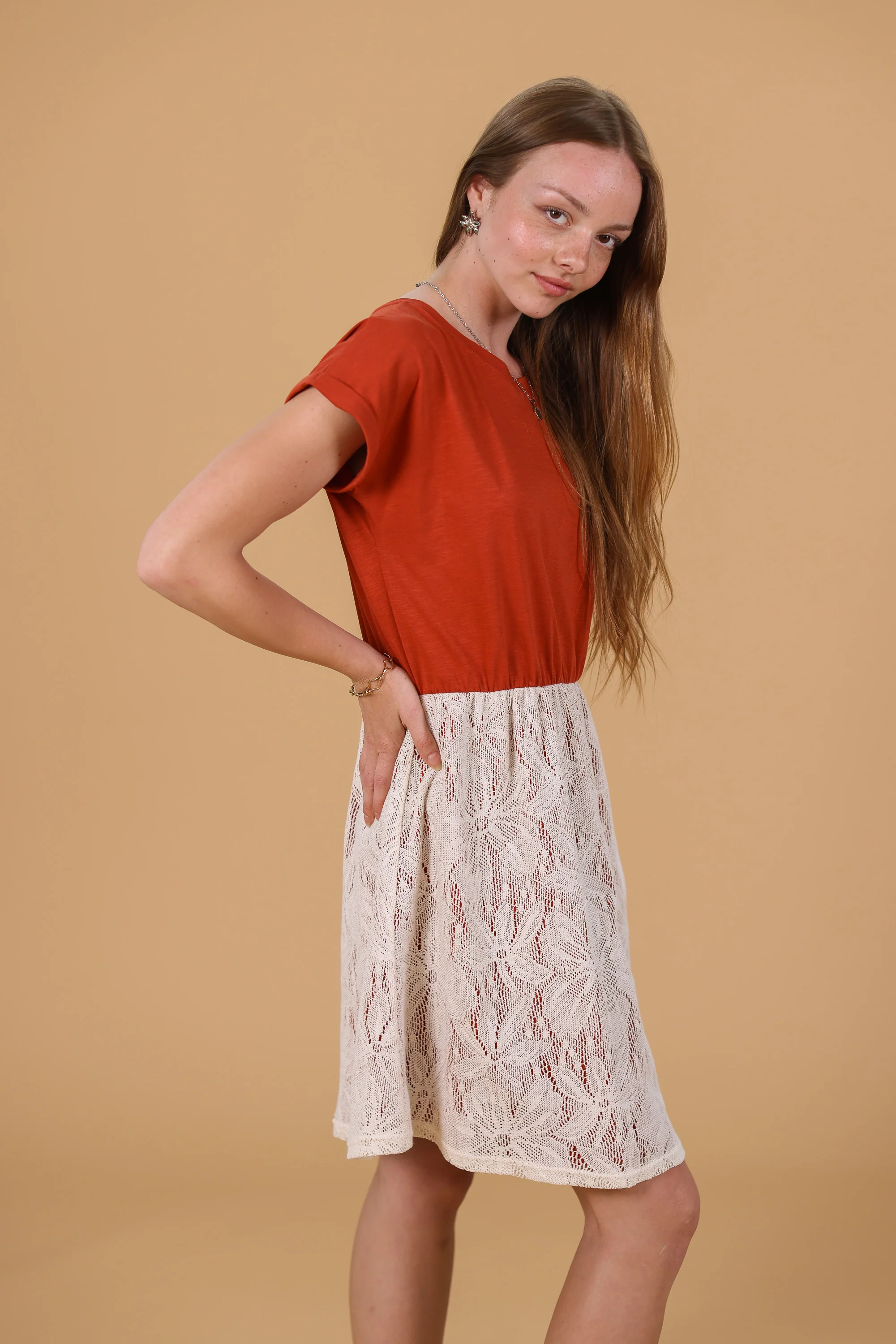 Dress Annie Burnt Orange Lace - Image 7