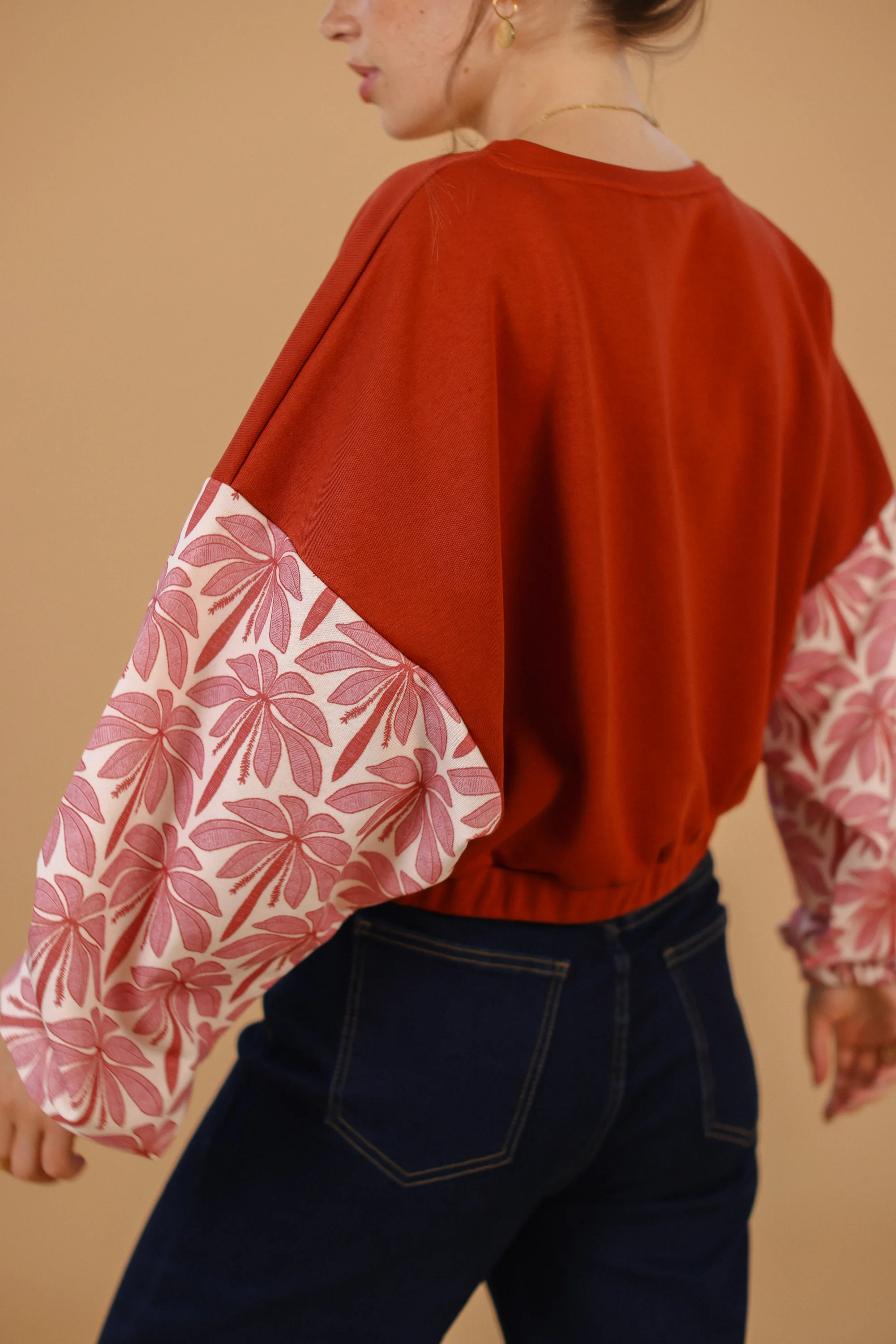 Sweater Maelis Terracotta Rose Palms - Image 5