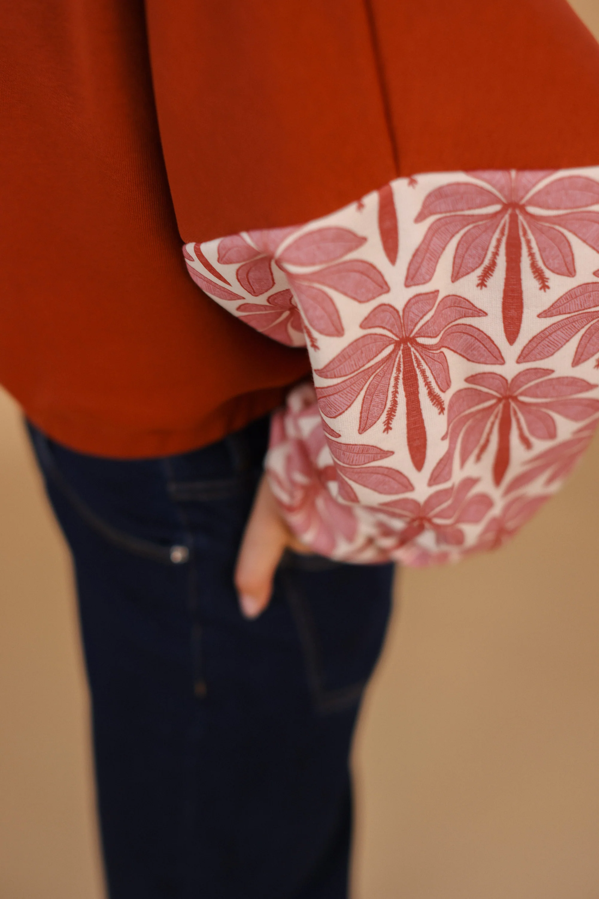 Sweater Maelis Terracotta Rose Palms - Image 9