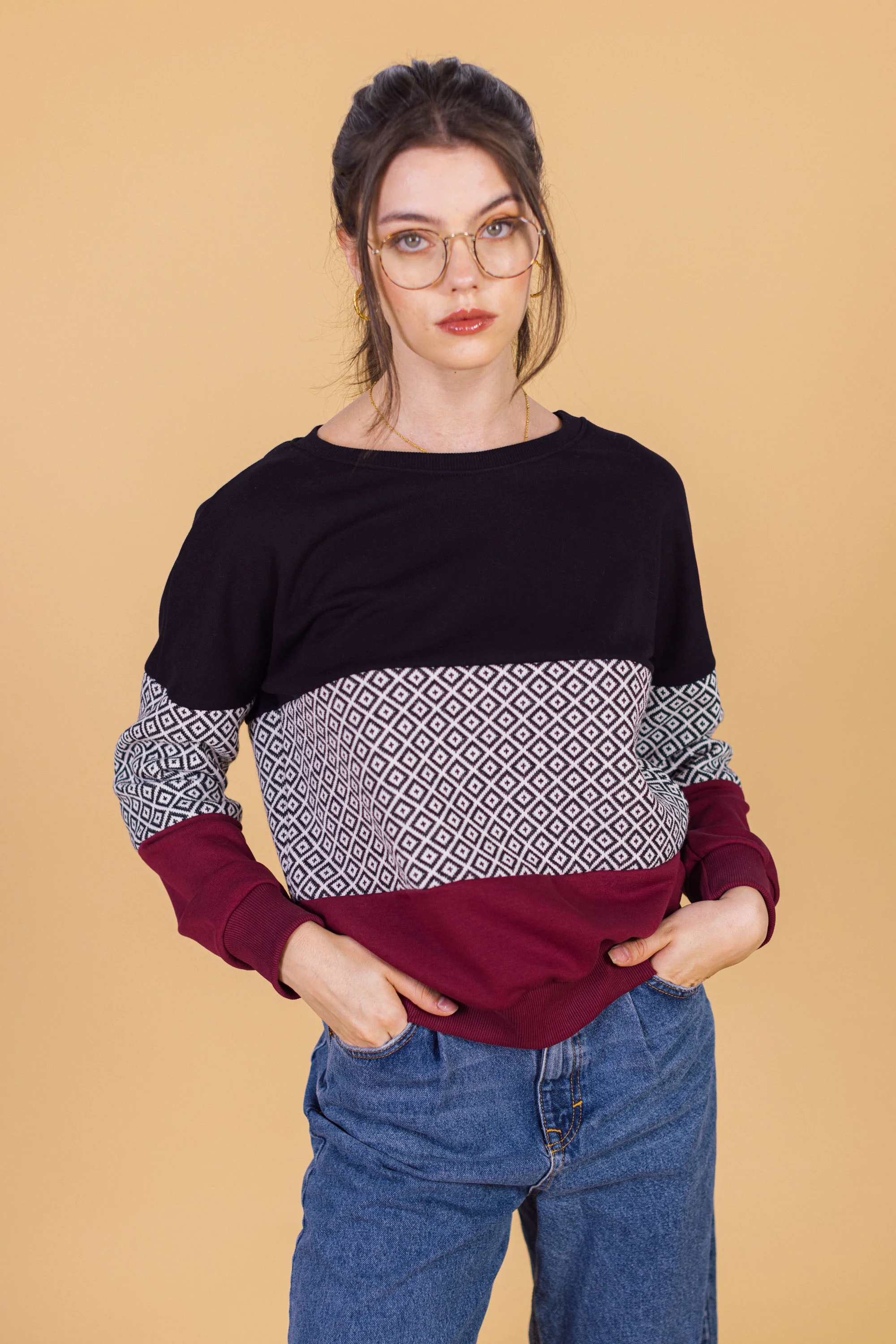 Sweater Mia Burgundy Knitted - Image 4