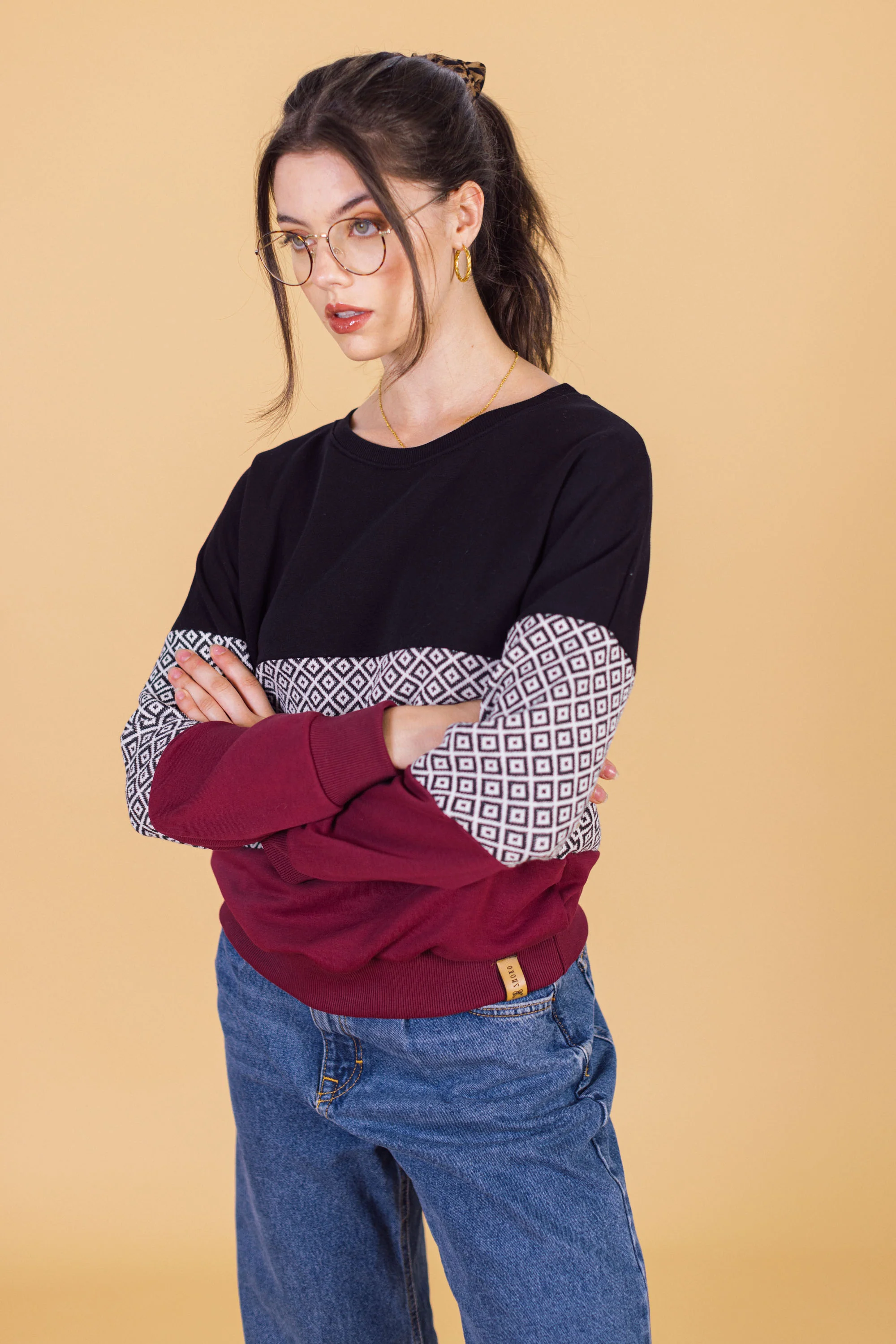 Sweater Mia Burgundy Knitted - Image 5