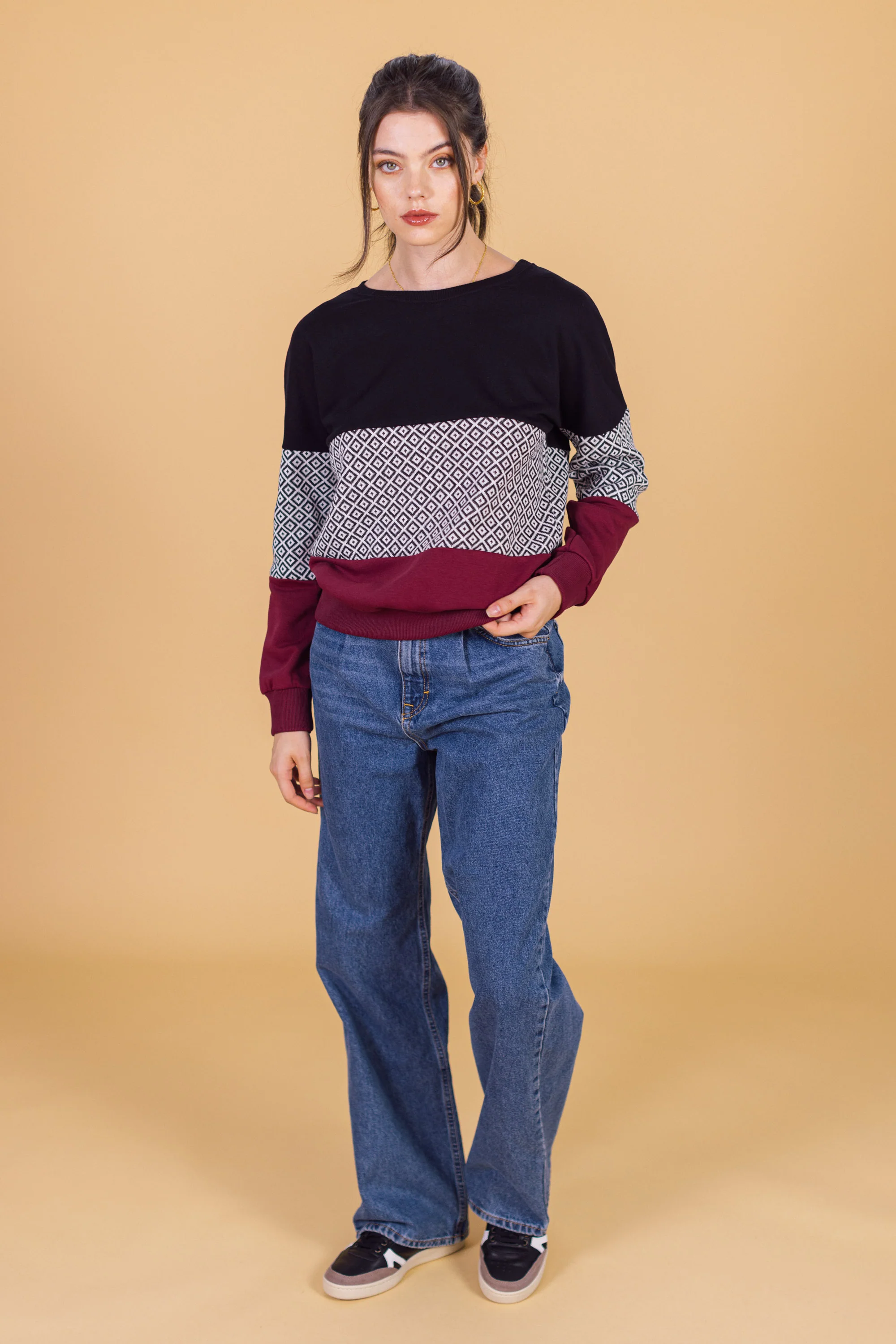 Sweater Mia Burgundy Knitted - Image 7